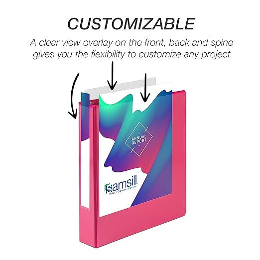 Samsill Durable 1.5 inch 3 Ring Binder, D Ring Binder, 100% Recycled Chipboard, Fashion Assortment, 4 Pack
