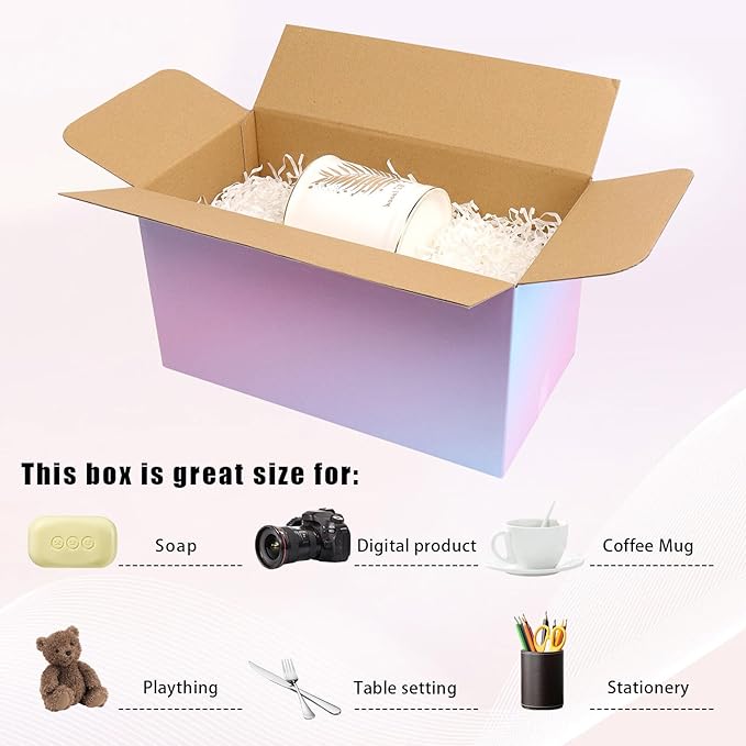 FORBFAN 11 x 6 x 6 Shipping Boxes, 30 Pack Corrugated Cardboard Mailing Boxes for Small Business, Colorful Packing Boxes for Shipping & Storage