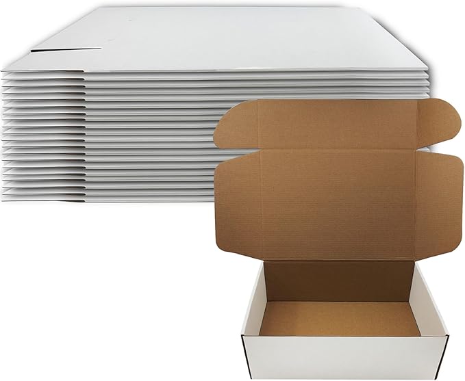 13 x 9 x 4 inch Shipping Boxes Set of 20， White Corrugated Cardboard Box Mailer Boxes for Packaging Small Business Shipping，Mailing Boxes Bulk for Birthday Wedding Party Book Literature Gift Giving