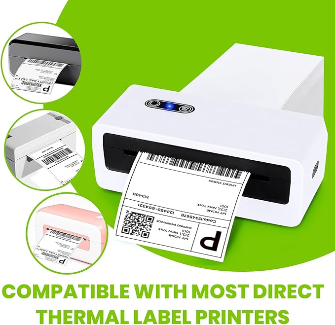 ADHES 4x6 Thermal Shipping Labels 1000 Fanfold – Strong Adhesive, Top-coated Thermal Label Printer Paper, BPA/BPS Free 4x6 Shipping Labels for Mailing and Packaging