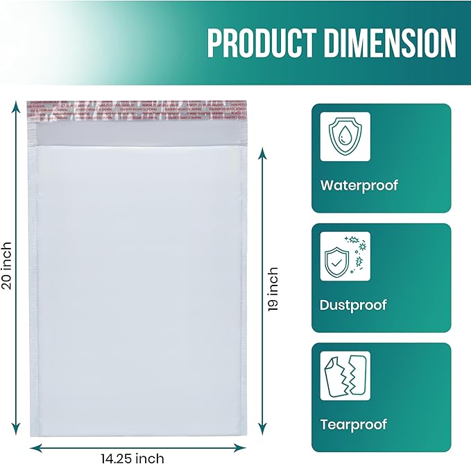 Levex - #7 14.25" x 20" [5 Pack] Poly Bubble Mailers, Padded Envelope Mailers, Packing Envelope & Mailing Bags for Shipping
