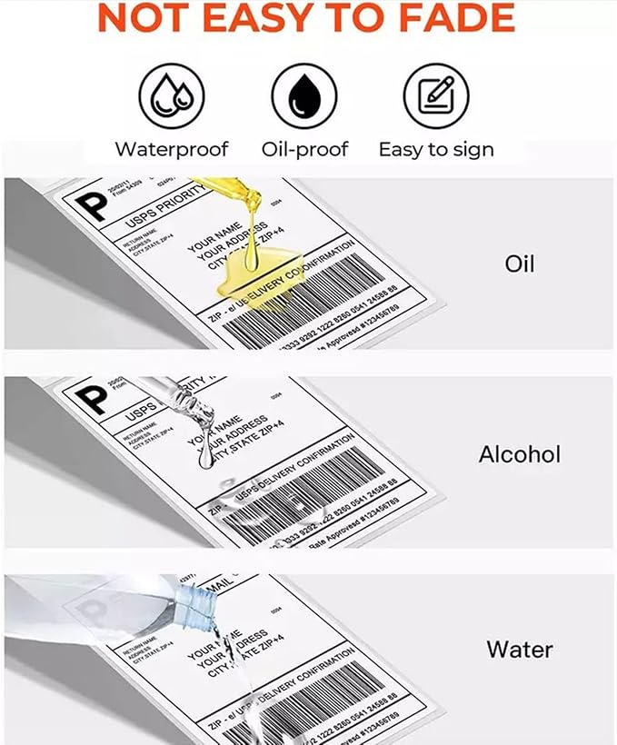 4x6 Direct Thermal Shipping Labels, 250 Per Roll, Mailing Thermal Blank Shipping Labels for Zebra 2844 Zp-450 Zp-500 Zp-505 (20 Rolls)
