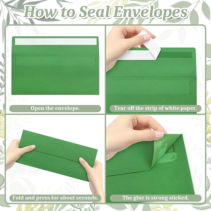 50 Pcs #10 Business Envelopes, Self Seal Standard Envelopes, Windowless Business Mailing Envelopes for Office, Checks, Letters, Invoices, Statements, Wedding, Size 4-1/8 x 9-1/2 inch