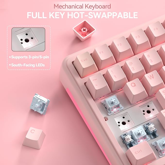 SOLAKAKA A99 Pro Wireless Gaming Keyboard with LCD Screen & Metal Knob, 96% Layout Mechanical Keyboard, 2.4GHz/BT5.0/USB-C, Hot Swappable, Creamy Keyboard with Gasket Structure, RGB, for Win/Mac