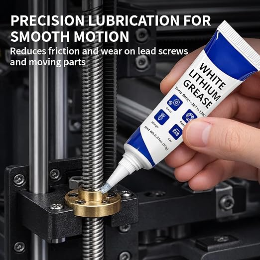 6-Pack 3D Printer Grease Lubricant for Gears Parts, Multi-Purpose Lubricant Grease for FDM 3D Printer Parts, Gears, Guide Rails and Lead Screws, Smooth Motion Support, Low Odor Grease Paste, 10g × 6