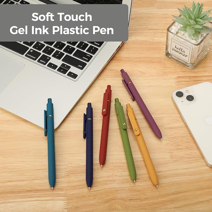 Ddaowanx Gel Pens Set,24 Pcs 0.5mm Retractable Quick Dry Black Ink Pen Bulk | Fine Point Smooth Writing Pens for Journaling and Planner,Cute Desk Accessories Office&School Supplies,Gifts for Women