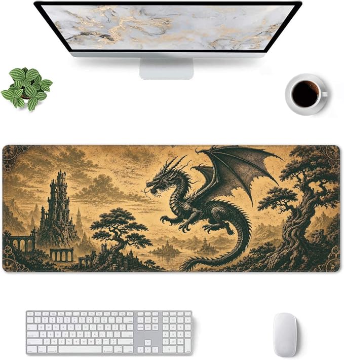 Dragon Mouse Pad XL Large Mousepad Non Slip Rubber Base Desk Mat for Laptop Computer Gaming 31.5" X 12"