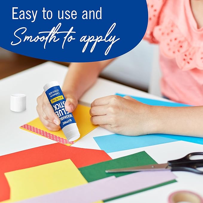 Glue Sticks Bulk Classroom, White Glue Sticks for Kids 24 Count, 0.32 Ounce, Washable All Purpose, for Kids, School and Home