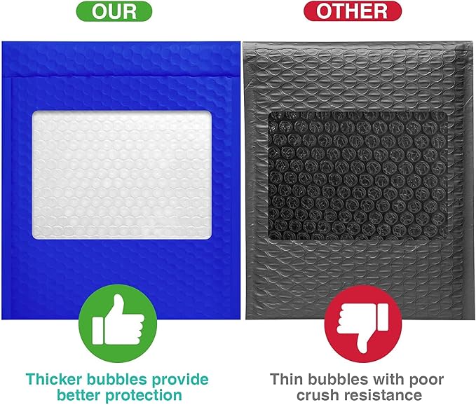Metronic Bubble Mailers 8.5x12 25 Pack Waterproof Padded Envelopes Usable Size 8.5x11 Self-Seal Adhesive Bubble Mailer for Gifts Packaging, Mailing, Shipping, Small Business, Boutique, Royal Blue