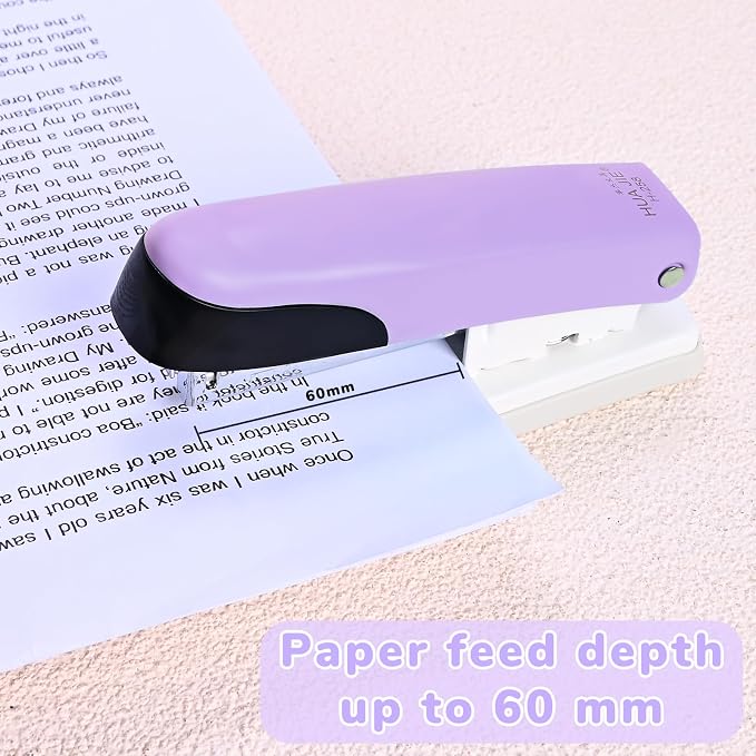 Temiary Stapler, Desktop Metal Staplers with 2000 Standard Staples, 25 Sheet Capacity, One Finger Stapling, Jam Free, No Effort Staplers For Classroom, Office or Desk (Purple)
