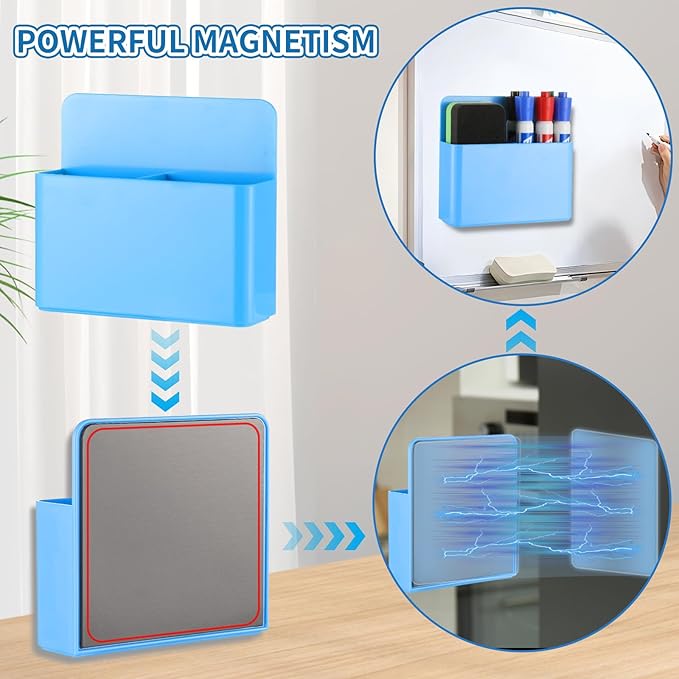 Camelmother 2Magnetic Marker Holder For Whiteboard Dry Erase Marker Holder For Office Refrigerator Fridge Classroom Must (Blue)