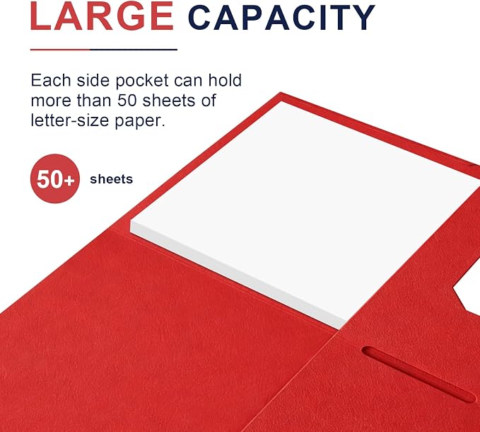 2 Pocket Folders, Paper File Folders with Pockets, Letter Size, 12 Pack | 8.5x11 Paper, Business Card Slot, Black to School Supplies, For Kids, Students, Teachers, Office Organization