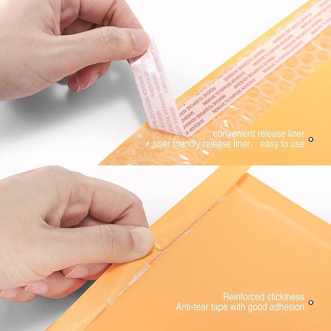Metronic Kraft Bubble Mailers 8.5X12 Inch Yellow 500 Pack, Waterproof Padded Envelopes,Self-Seal Bubble Mailers Cushioning Bubble Envelopes for Shipping,Jewelry Makeup Supplies, Packaging Bulk