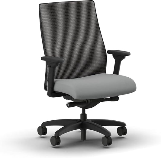 HON Ignition 2.0 Big and Tall Ergonomic Office Chair, Desk Chair, Ash | Big and Tall office chair with adjustable lumbar support, adjustable arms, comfy chair, mesh back, 450 lb capacity