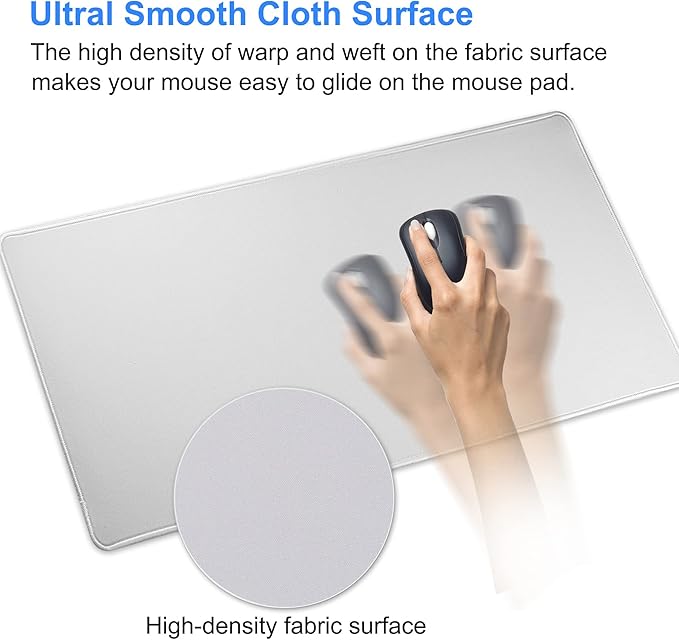 Gaming Mouse Pad,Large Mouse Pad Size 31.5x11.8 Thickness 0.12 inches,Premium-Textured Non-Slip & Waterproof Computer Mousepad with Stitched Edges for Gaming,Office & Home-80x30 Gray007