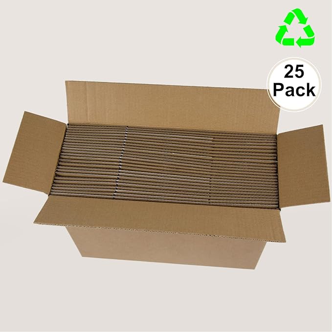 12x8x5 Inches Shipping Boxes, White Corrugated Cardboard Boxes for Small Bussiness, 25 Pack