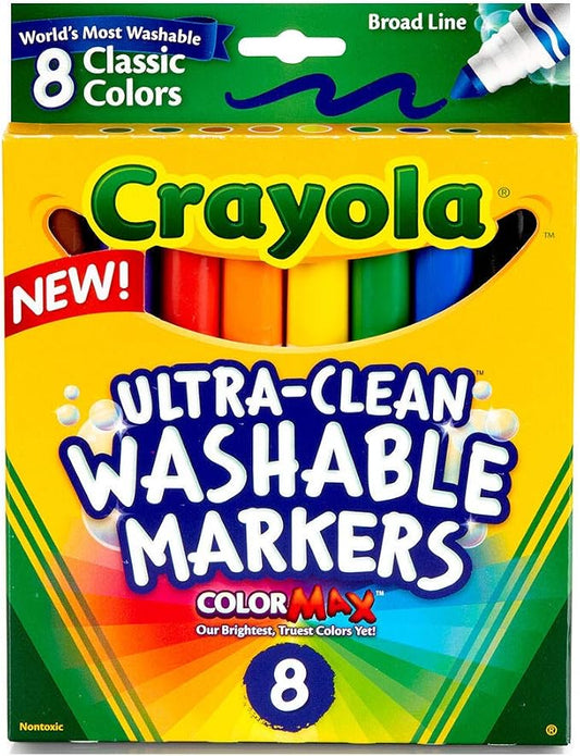 Washable Broad Point Markers (8/Pack) [Set of 2]