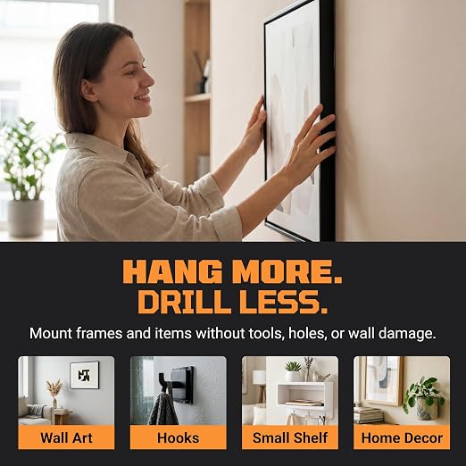 TOOLTROOPERS Wall-Safe Double-Sided Mounting Tape - Heavy-Duty 2-Sided Adhesive Tape - Damage-Free Removal, No Residue - Easy-Peel Liner for Home, Office, DIY, Posters & Signs – 16.4 ft Roll (White)