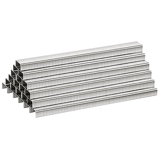 meite T50 Heavy Duty Staples Marine, 1/4 Inch 304 Stainless Steel Staples for Staple Gun, 20 Gauge 3/8 Inch Crown Upholstery Staple for Marine Applications (1 Case)