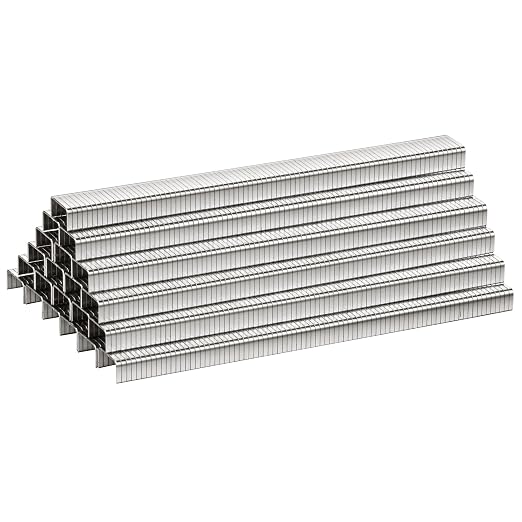 meite T50 Staple Gun Staples Marine, 1/4 Inch 304 Stainless Steel T50 Staples, Heavy Duty 20 Gauge 3/8 Inch Crown Upholstery Staple for Marine Applications (10 Packs)