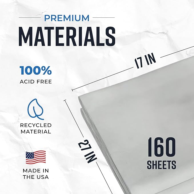 Bryco Goods Newsprint Packing Paper Sheets for Moving - 5lb - 160 Sheets of Newspaper Paper - Must Have in Your Moving Supplies - 27" x 17" - Made in USA