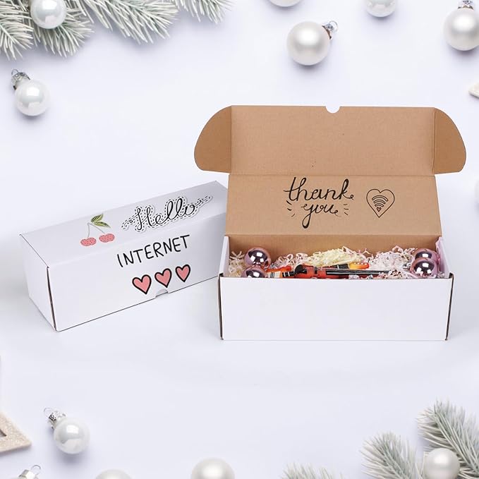 ZBEIVAN 12x4x4 White Shipping Boxes Set of 25, Corrugated Cardboard Mailer Boxes for Packaging Small Business Mailing Gifts