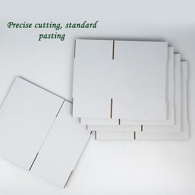7x5x5 Inches Shipping Boxes Set of 40, White Corrugated Cardboard Box Literature Mailer for Packing Small Business