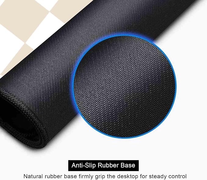 Beige Sand Checkered Desk Pad, Cute Aesthetic Retro Extra Large Mouse Pad for Kids Girls, Computer Mousepad Laptop Desk Mat, Writing Mat for Work Home, 31.5 X 11.8 in