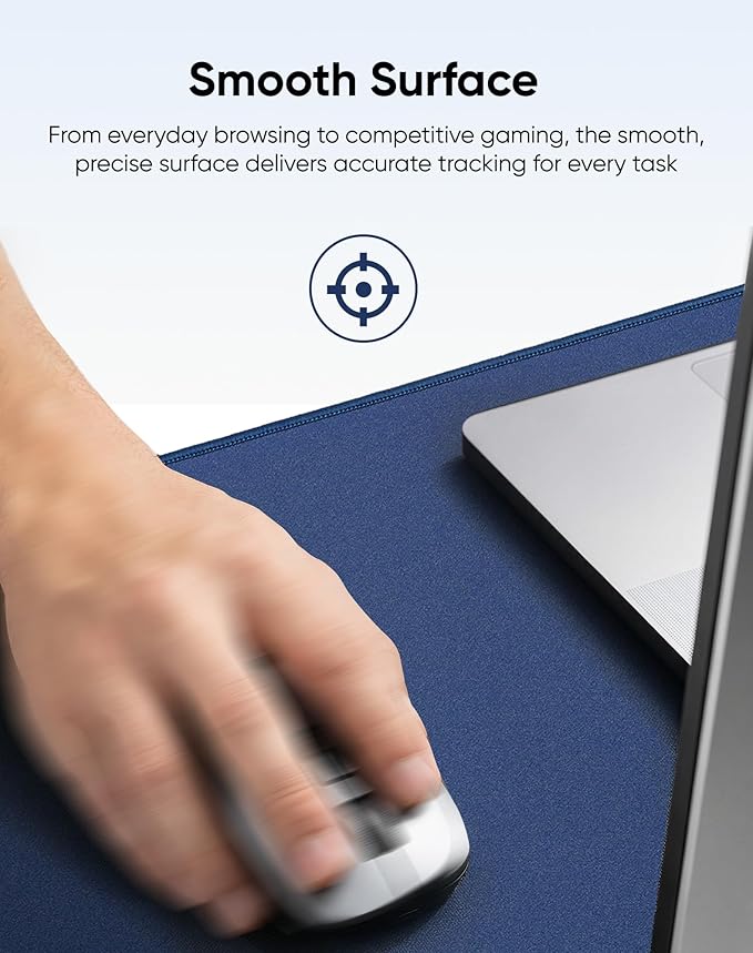 Waterproof Large Gaming Mouse Pad with Durable Stitched Edges, Non-Slip Rubber Base, Grainy Jacquard Mouse Mat Desk Pad for Home Office Gaming, 27.6"x11.8"x0.12", Matte Gray