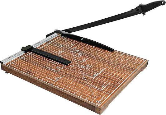 A3 Guillotine Paper Cutter Trimmer, 18" Wood Paper Trimmer for Office and Crafts, 10-12 Sheets Capacity (Brown)