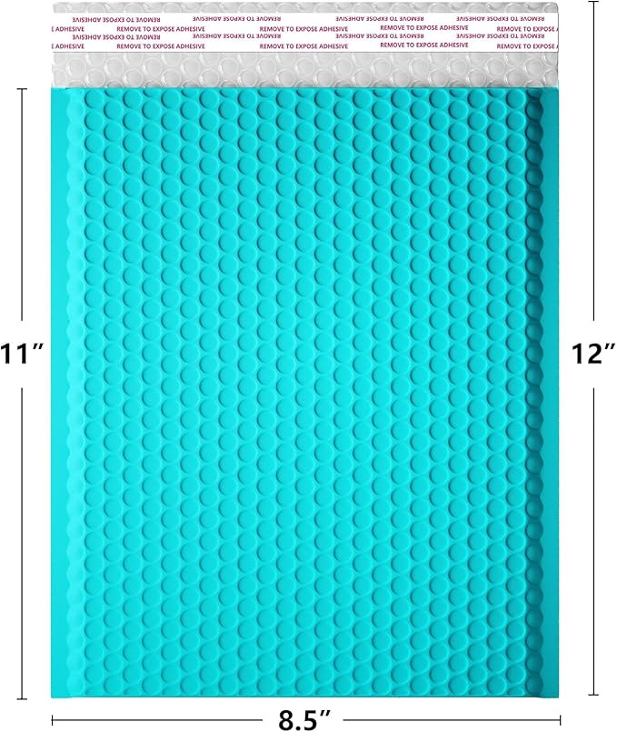 8.5 x 11 Inch Bubble Mailer 40 Pack, Waterproof Padded Envelopes with Strong Self-Seal Adhesive, Cushioning Shipping Bags with Bright Color for Small Business - Minty Blue
