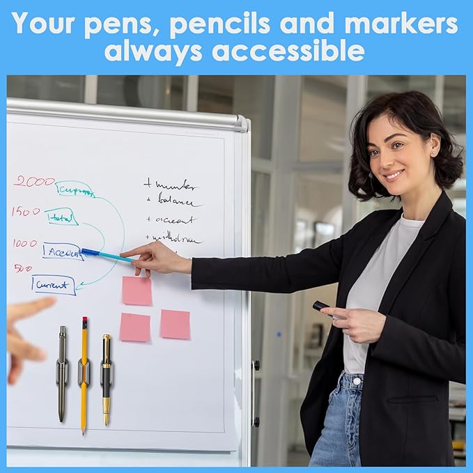 20 PCS Adhesive Pencil Holders for Desk, Silicone Pencil Holder for Notebook, Marker Holder for Clipboard and Wall, Classroom School Office Desk Accessories, Teacher Supplies