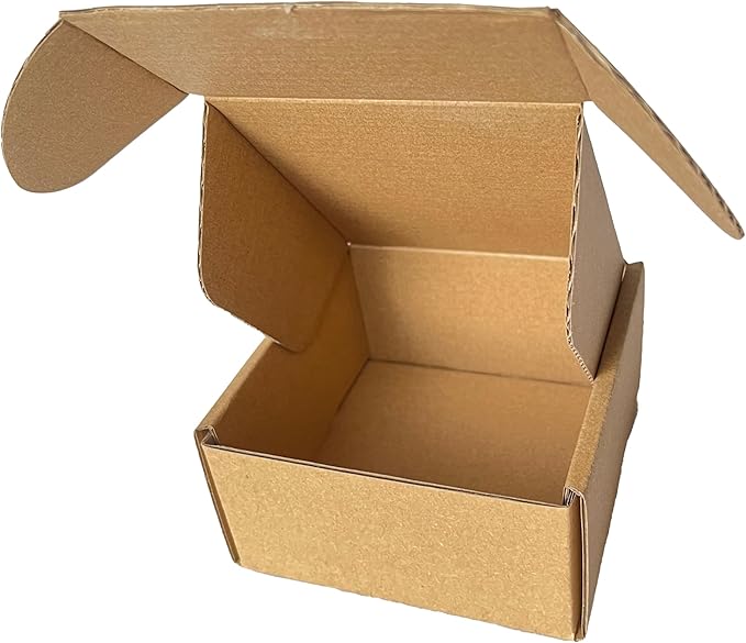 Shipping Boxes Corrugated Cardboard Mailer Boxes Literature Mailer for Packaging Small Business Craft Gifts Giving Products (Brown, 4x4x2)