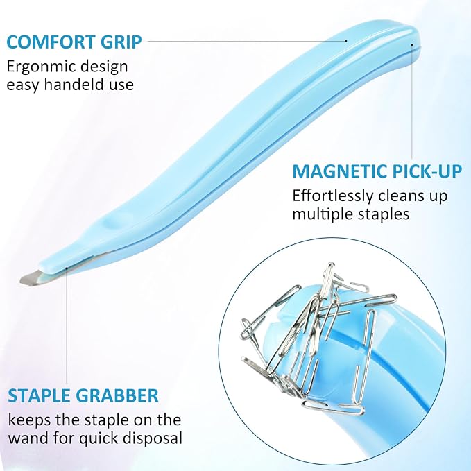 ZZTX Magnetic Staple Remover 4 Pack | Staple Removal Tool, Easy removal, No paper tear, 4-color set