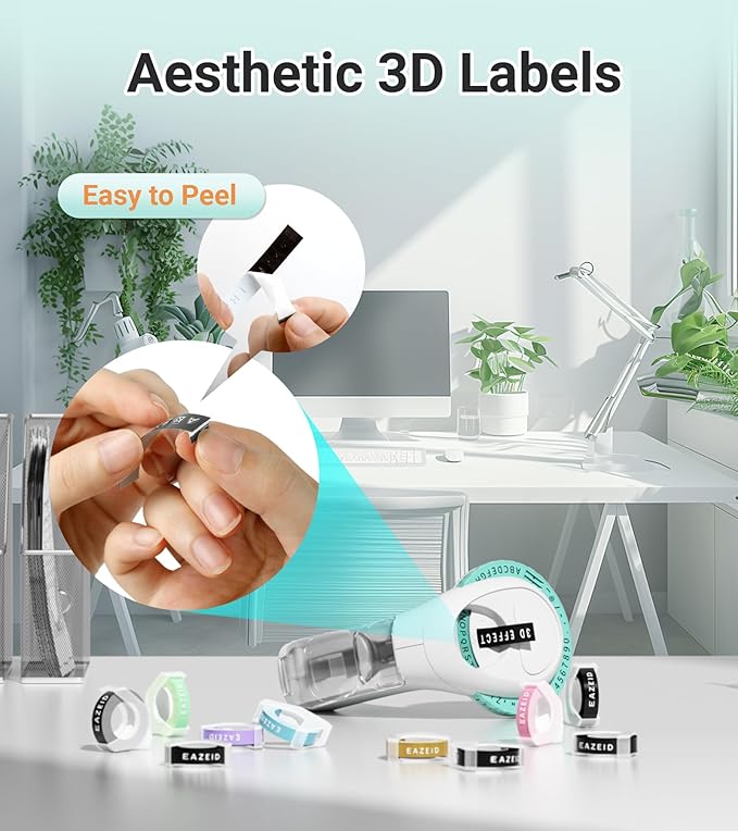 Embossing Label Maker Machine with Tapes, Retro Label Maker Embossed, Vintage Embosser Labeler with 10 Rolls 3D Color Embossing Label Tapes for Kid DIY Scrapbooking Supplies, Teachers Gifts