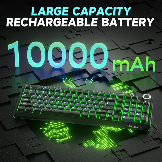 SOLAKAKA KI99 Pro Wireless Mechanical Keyboard Quiet Switch,Hot Swappable Pre-Lubed Switches Silent Keyboard with RGB Backlit,Gasket Structure Computer Gaming Keyboards(BlackBlue, Silent Switch)
