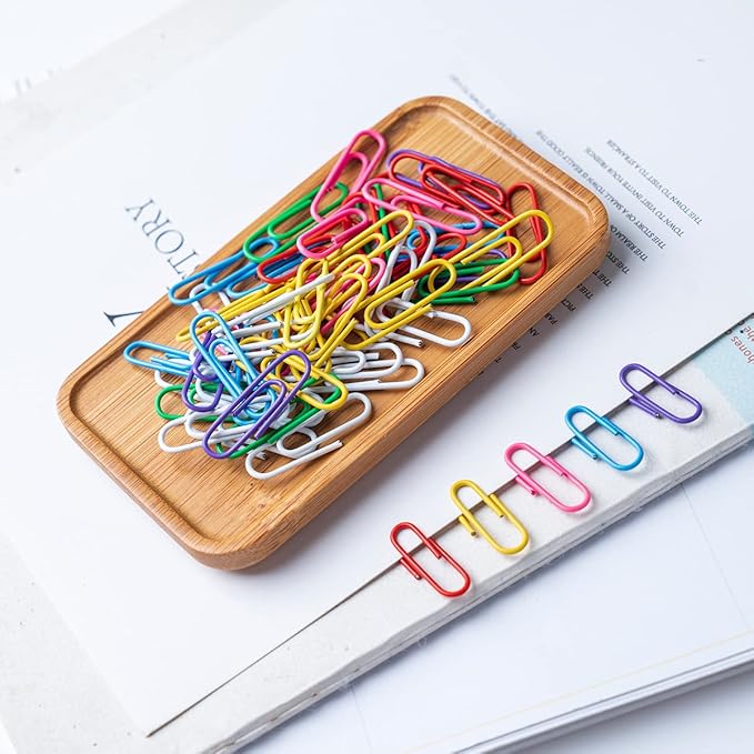 200 Colorful Paper Clips, 28mm - Reusable for School, Office, Folders, Bookmarks, DIY Albums