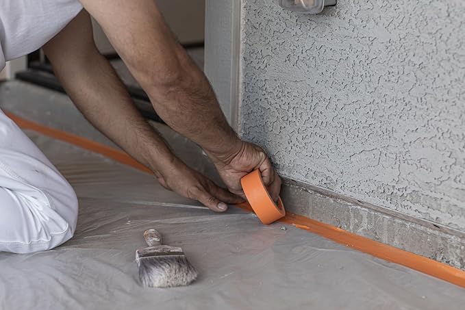 FrogTape ProGrade Orange Painters Tape, 1 Inch Wide (0.94 in. x 60 Yds), High Adhesion, Paint Tape for Indoor & Outdoor Applications, Orange, 6 Rolls (105673)