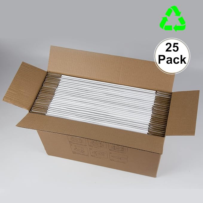 13x10x2 Inches Shipping Boxes Pack of 25, White Corrugated Cardboard Boxes for Small Bussiness