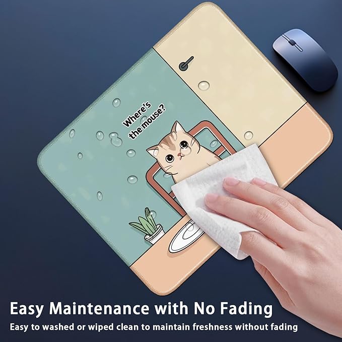 Cute Cat Pattern Aesthetic Mouse Pad, Gaming, 26x21cm