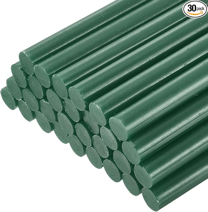 uxcell 30pcs 11mm x 200mm Full Size Hot Glue Gun Sticks 8-inch x 0.43-inch High Sticky Large Hot Glue Sticks for Glue Gun, Dark Green