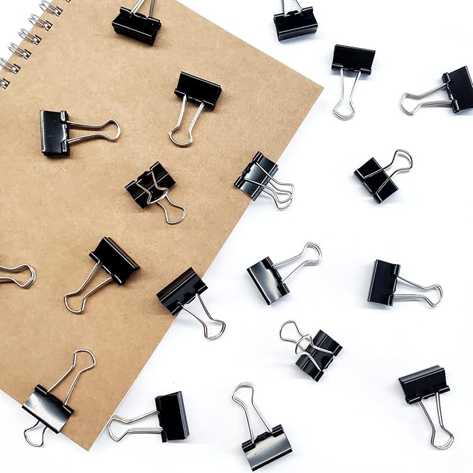 DSTELIN 180 Pack Mini Binder Clips 3/4-Inch Width, Small Paper Clamps for Office Supplies, Black