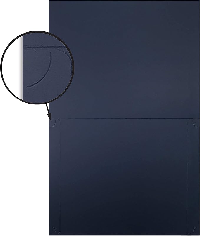 Better Office Products 25 Pack Navy Blue Certificate Holders, Diploma Holders, Document Covers with Gold Foil Border, for Letter Size Paper, 25 Count, Blue