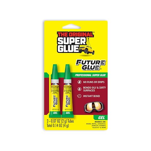 Future Glue Gel - High-Performance Professional Super Glue, Two 2 Gram Tubes, Clear – Instant Bonding, Gap-Filling, Works on Dirty and Greasy Surfaces, Temperature and Chemical Resistant (Pack of 1)