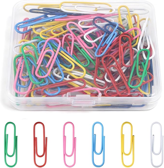 Paper Clips 100 Pcs 1.3 Inch Medium Paperclips, for Office School Daily DIY Paperwork