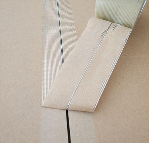 BOMEI PACK 6PACK Reinforced Packing Tape, 5.5Mil 2Inx 60Yds, Heavy Duty Fiber Strapping Adhesive Packaging Tape