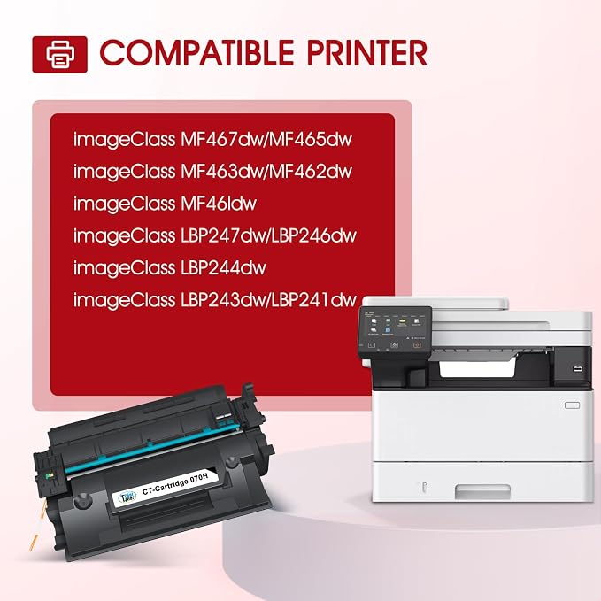 070H 070 Black Toner Cartridge for Canon 070H 070 MF465dw Toner CRG070H | Compatible for Canon CRG-070H ImageCLASS MF465dw MF462DW LBP247dw LBP240 LBP246dw MF460 MF462 LBP247 LBP246 Printer Ink