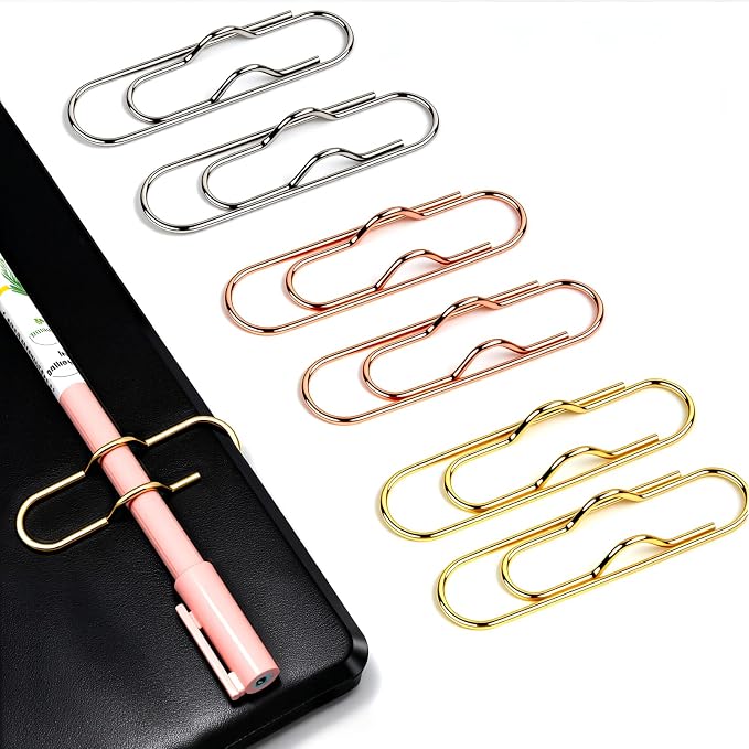 Paper Clip Pen Holder, Fits Notebooks, Journals & Planners, 6 Pack | Keeps Your Pen Attached to Notebooks, Journals and Planners for Faster Note Taking at Work, School or Meetings