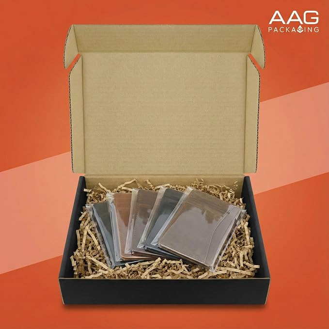 Corrugated Shipping Box Mailers, Kraft Brown, Triple-Layer Board Secure Slot Closure (Black, 9"x6.5"x2" / Set of 20)