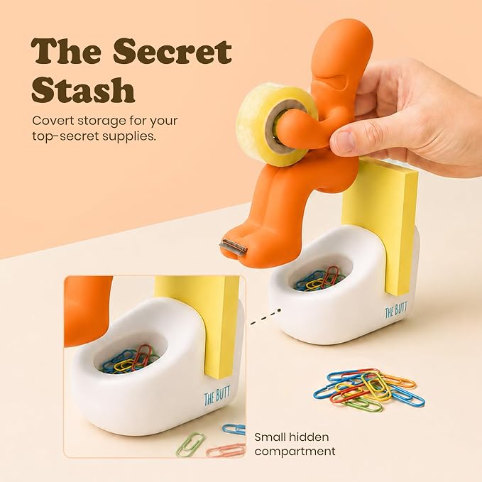 The Butt Tape Dispenser – Funny Gifts for Men – Weird Stuff, Desk Accessories for Men - Novelty, Fun Office Supplies Gag Gifts for Men - Teacher Gifts Boss Gifts for Men - Going Away Gift for Coworker